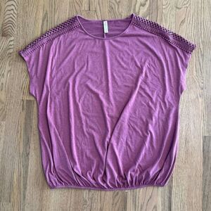 Per Seption Woman Mauve Cap Sleeve Shirt Size 2X